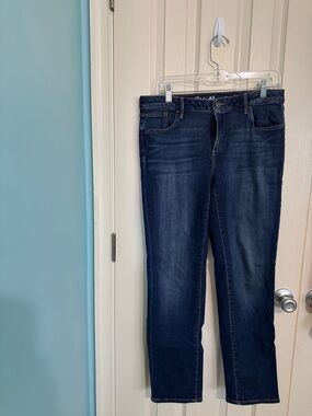 Eddie Bauer Dark Indigo Straight-Leg Slightly Curvy Jeans